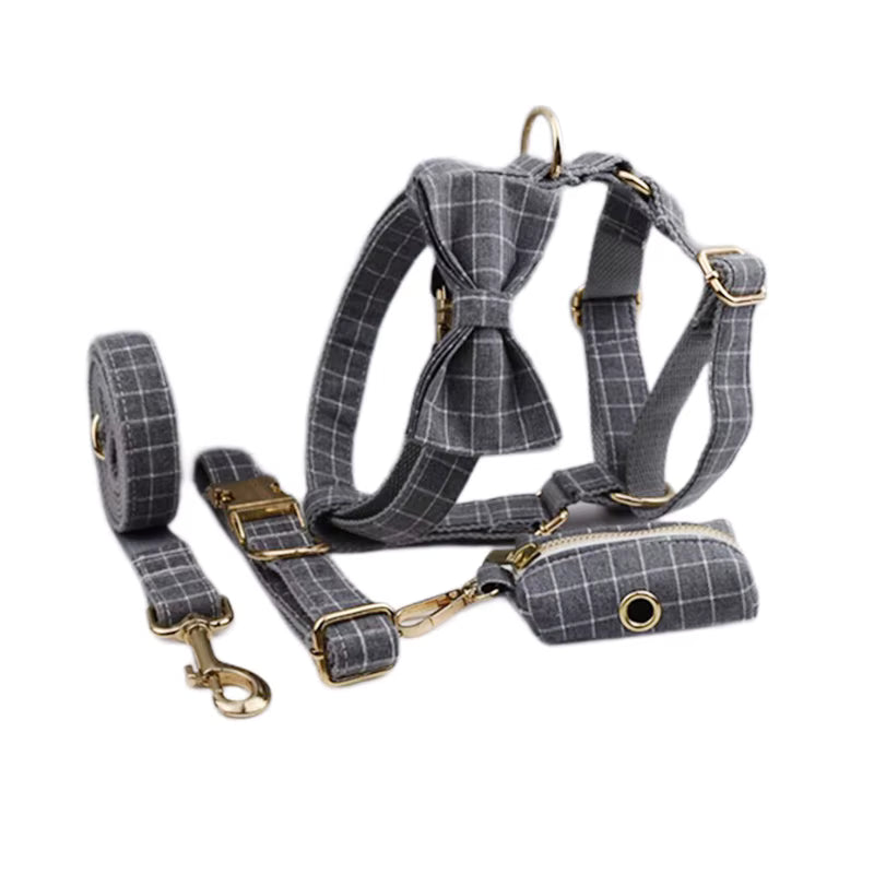 Personalized Gray Plaid Classic Set