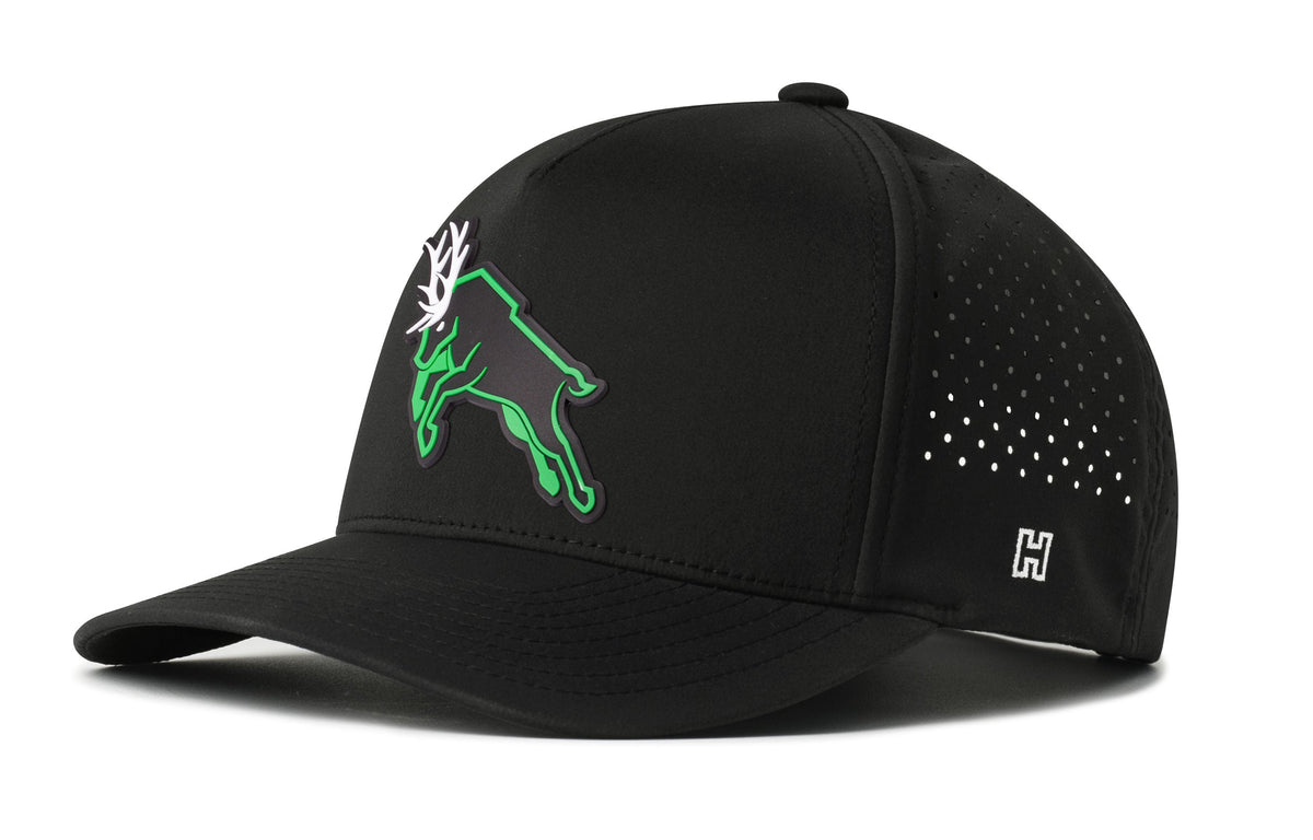 Green Buck Performance 5-Panel Hat  |  Stag Flexfit Snapback