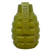 Grenade Shaped eDispenser Durable Dog Chew Toy & Treat Dispenser - Army Green - BIG FRENCHIES