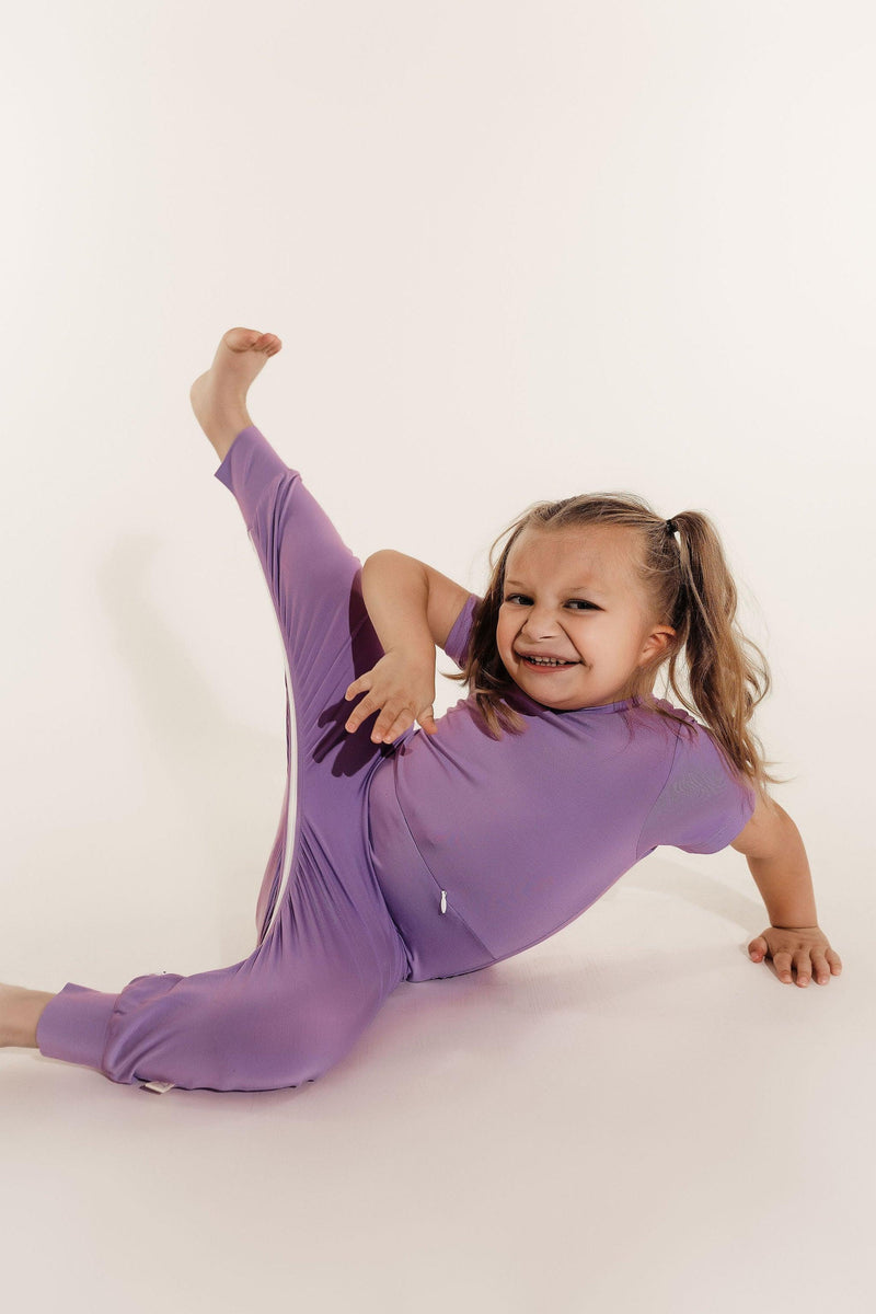 Lavender Bamboo Lyocell Romper with G-Tube Access - BIG FRENCHIES