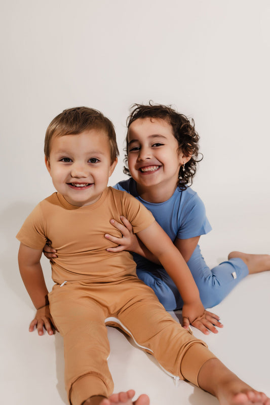 Camel Bamboo Lyocell Romper with G-Tube Access