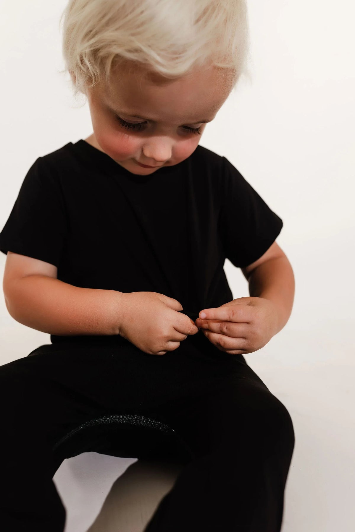 Black Bamboo Lyocell Romper with G-Tube Access - BIG FRENCHIES