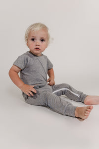 Grey Bamboo Lyocell Romper with G-Tube Access