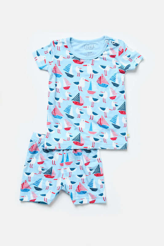 Shorts Pajama Set - Seagulls