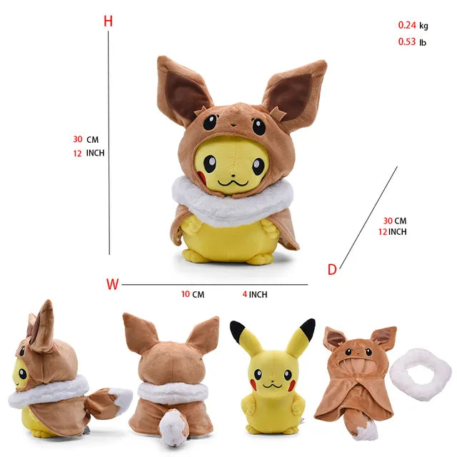24 Pcs Pokemon Pikachu Cosplay Toys Charizard Snorlax Garchomp Tyranitar Hydreigon Anime Stuffed Plush Cartoon Peluche Dolls - # BOT&G512610001