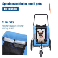 2-in-1, 3 Wheel Pet Jogging Stroller Bike Trailer - BIG FRENCHIES