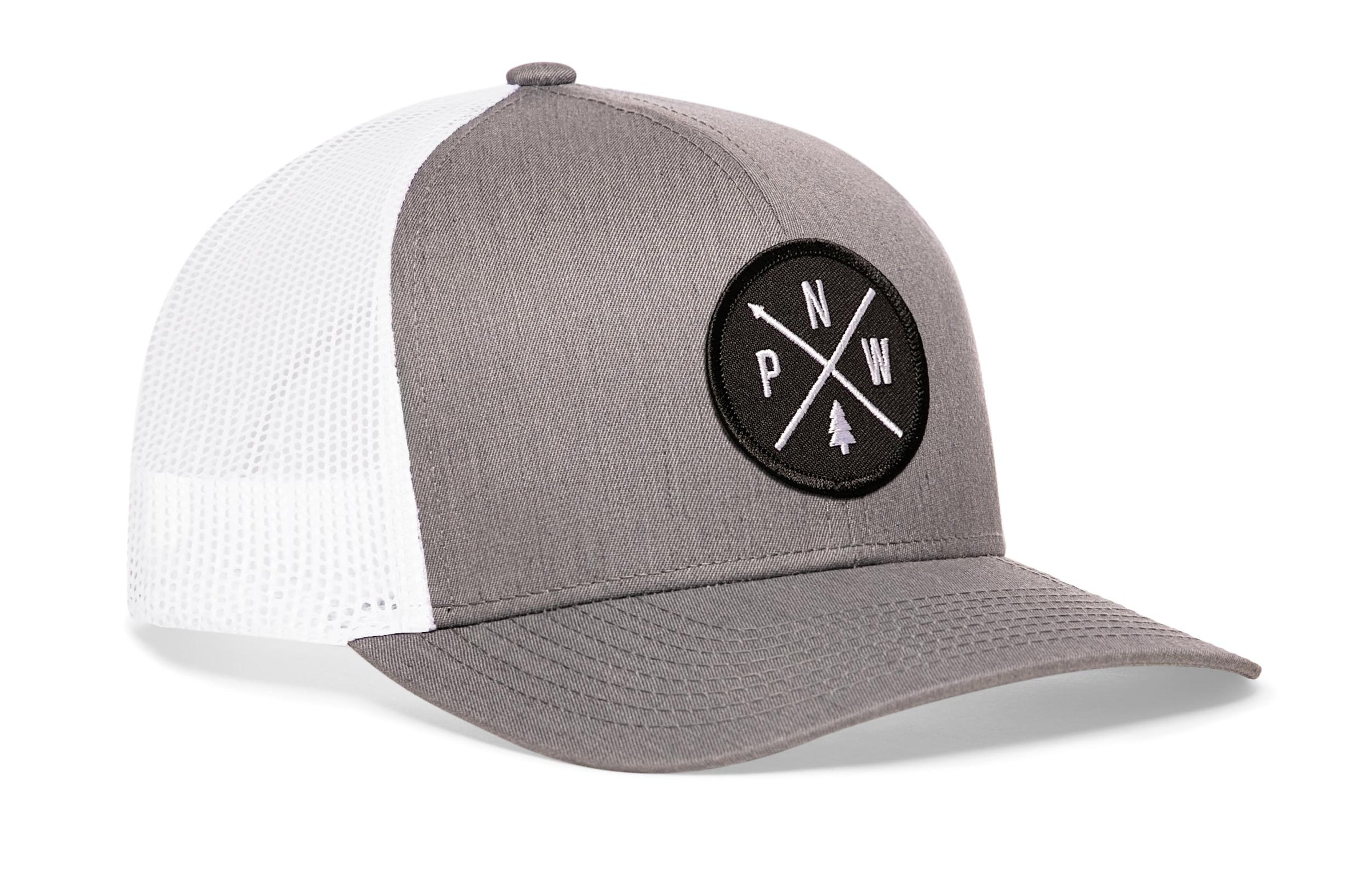 PNW Trucker Hat  |  Gray-White PNW X Snapback
