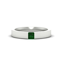 Half Bezel Solitaire Mens Engagement Ring