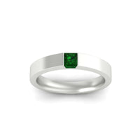 Half Bezel Solitaire Mens Engagement Ring