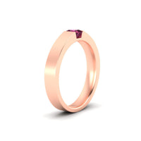 Half Bezel Solitaire Mens Engagement Ring