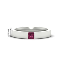 Half Bezel Solitaire Mens Engagement Ring