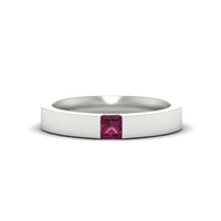 Half Bezel Solitaire Mens Engagement Ring