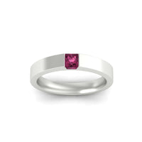 Half Bezel Solitaire Mens Engagement Ring