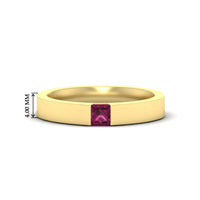 Half Bezel Solitaire Mens Engagement Ring