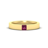 Half Bezel Solitaire Mens Engagement Ring