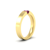 Half Bezel Solitaire Mens Engagement Ring
