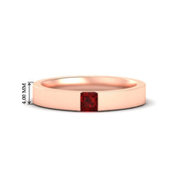 Half Bezel Solitaire Mens Engagement Ring