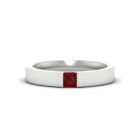 Half Bezel Solitaire Mens Engagement Ring