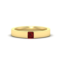 Half Bezel Solitaire Mens Engagement Ring