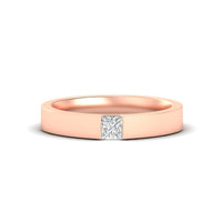 Half Bezel Solitaire Mens Engagement Ring