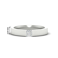 Half Bezel Solitaire Mens Engagement Ring