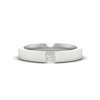 Half Bezel Solitaire Mens Engagement Ring