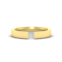 Half Bezel Solitaire Mens Engagement Ring