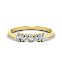 Half Carat 7 Stone Wedding Band Diamond Teardrop