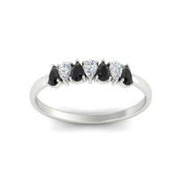 Half Carat 7 Stone Wedding Band Diamond Teardrop