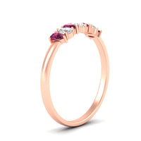 Half Carat 7 Stone Wedding Band Diamond Teardrop