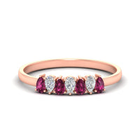 Half Carat 7 Stone Wedding Band Diamond Teardrop