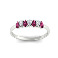 Half Carat 7 Stone Wedding Band Diamond Teardrop
