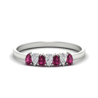 Half Carat 7 Stone Wedding Band Diamond Teardrop