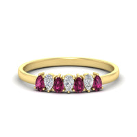 Half Carat 7 Stone Wedding Band Diamond Teardrop