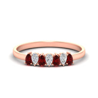 Half Carat 7 Stone Wedding Band Diamond Teardrop