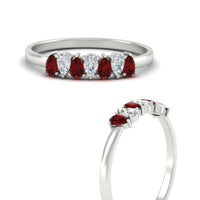 Half Carat 7 Stone Wedding Band Diamond Teardrop