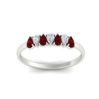 Half Carat 7 Stone Wedding Band Diamond Teardrop