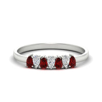 Half Carat 7 Stone Wedding Band Diamond Teardrop