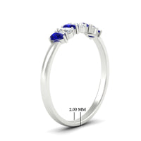 Half Carat 7 Stone Wedding Band Diamond Teardrop