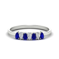 Half Carat 7 Stone Wedding Band Diamond Teardrop