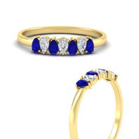 Half Carat 7 Stone Wedding Band Diamond Teardrop