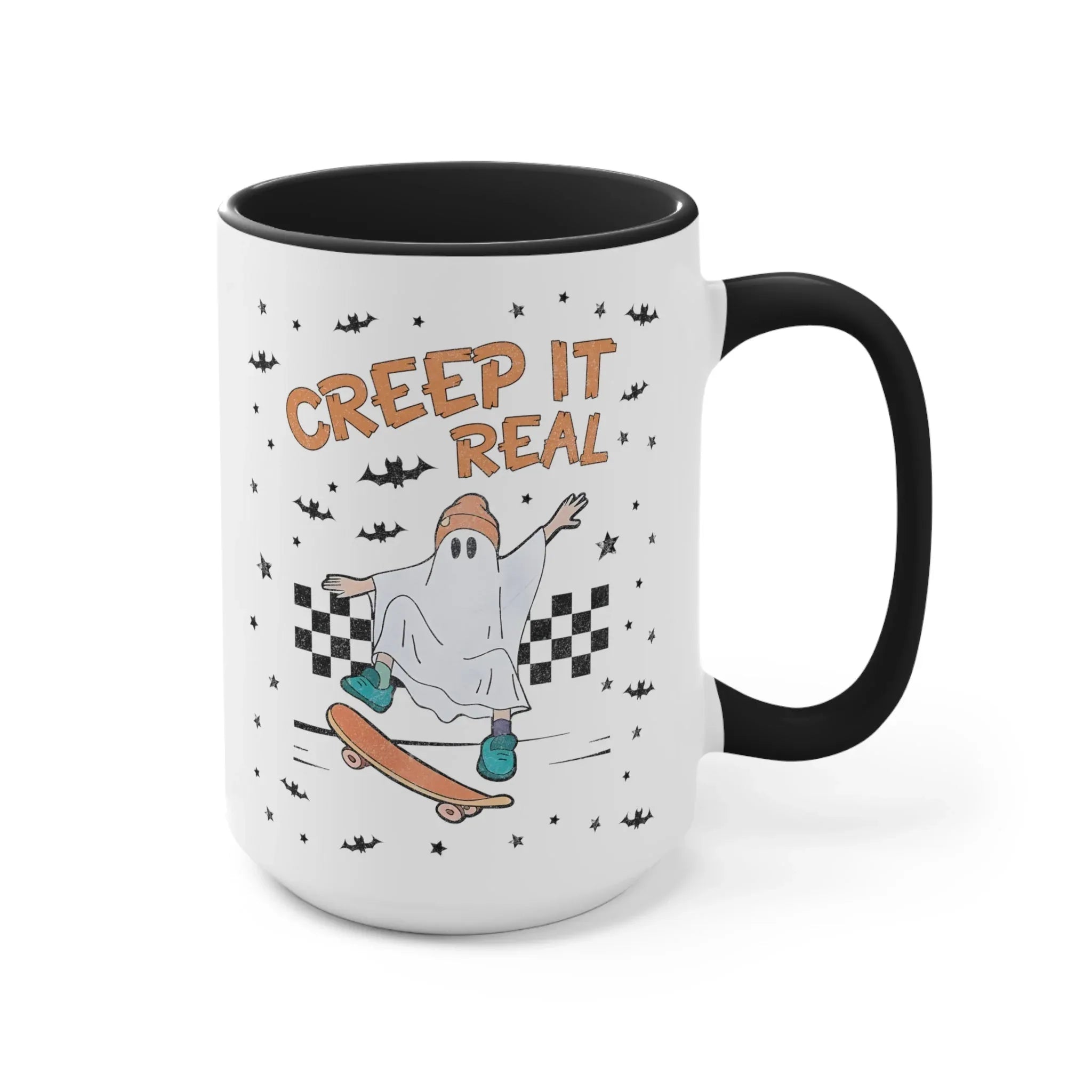 Halloween Coffee Mug: Creep it Real | Distressed Retro Aesthetic Gift for Spooky Season - BIG FRENCHIES