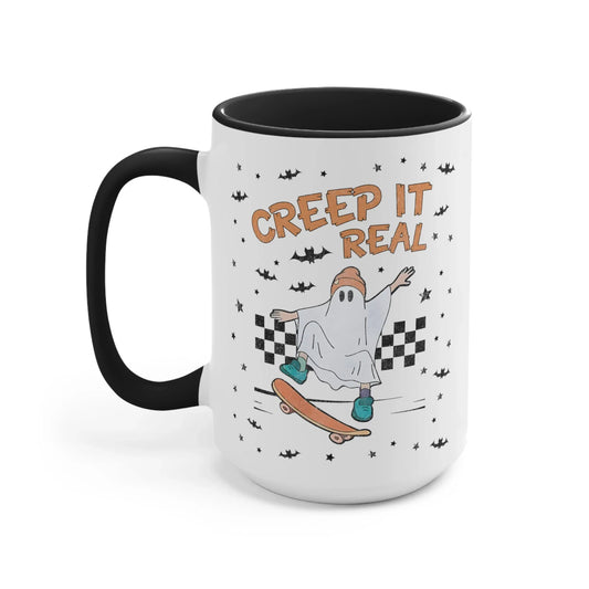 Halloween Coffee Mug: Creep it Real | Distressed Retro Aesthetic Gift for Spooky Season - BIG FRENCHIES