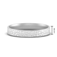 5 MM Hammered Finish Mens Wedding Band