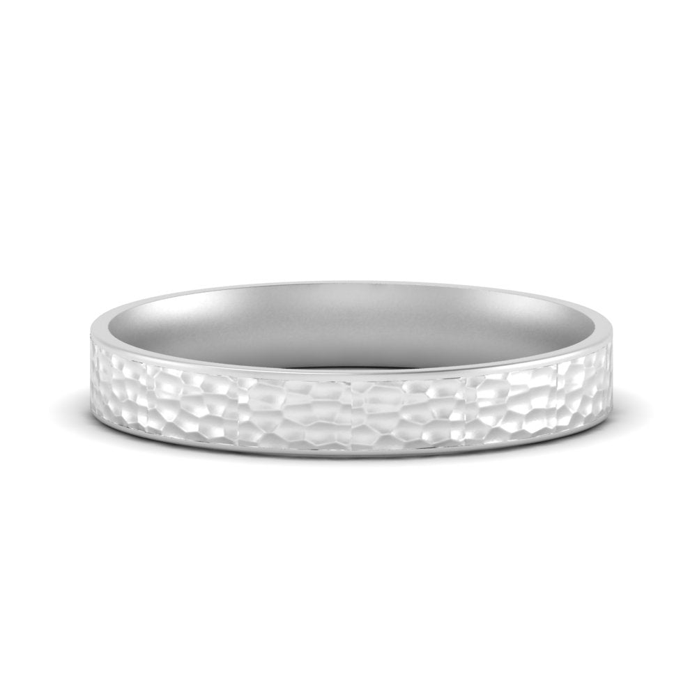 5 MM Hammered Finish Mens Wedding Band
