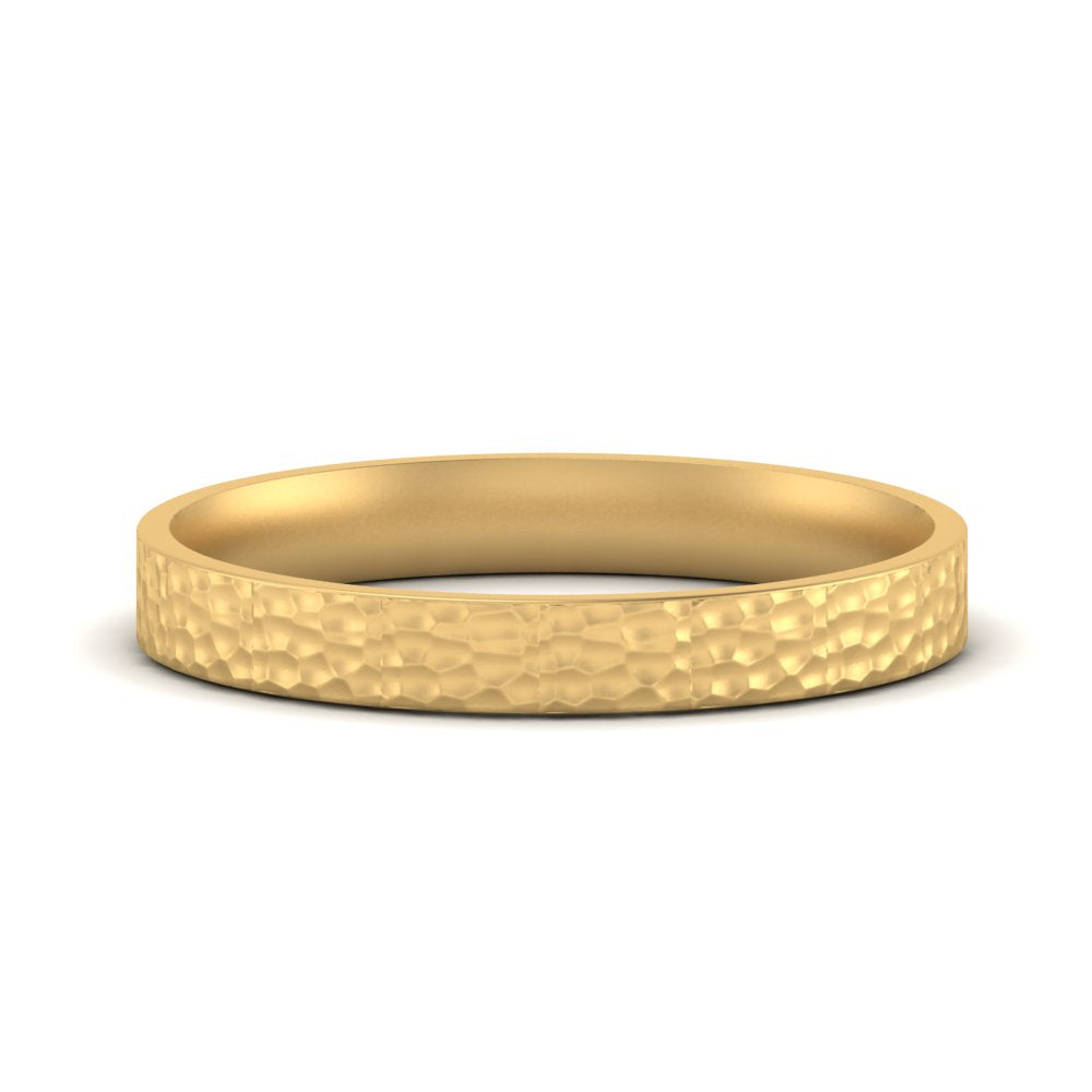 Hammered Wedding Band Comfort Fit 5 mm