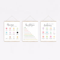 Bilingual Posters: Colors, Shapes, Numbers • Gujarati | Hindi