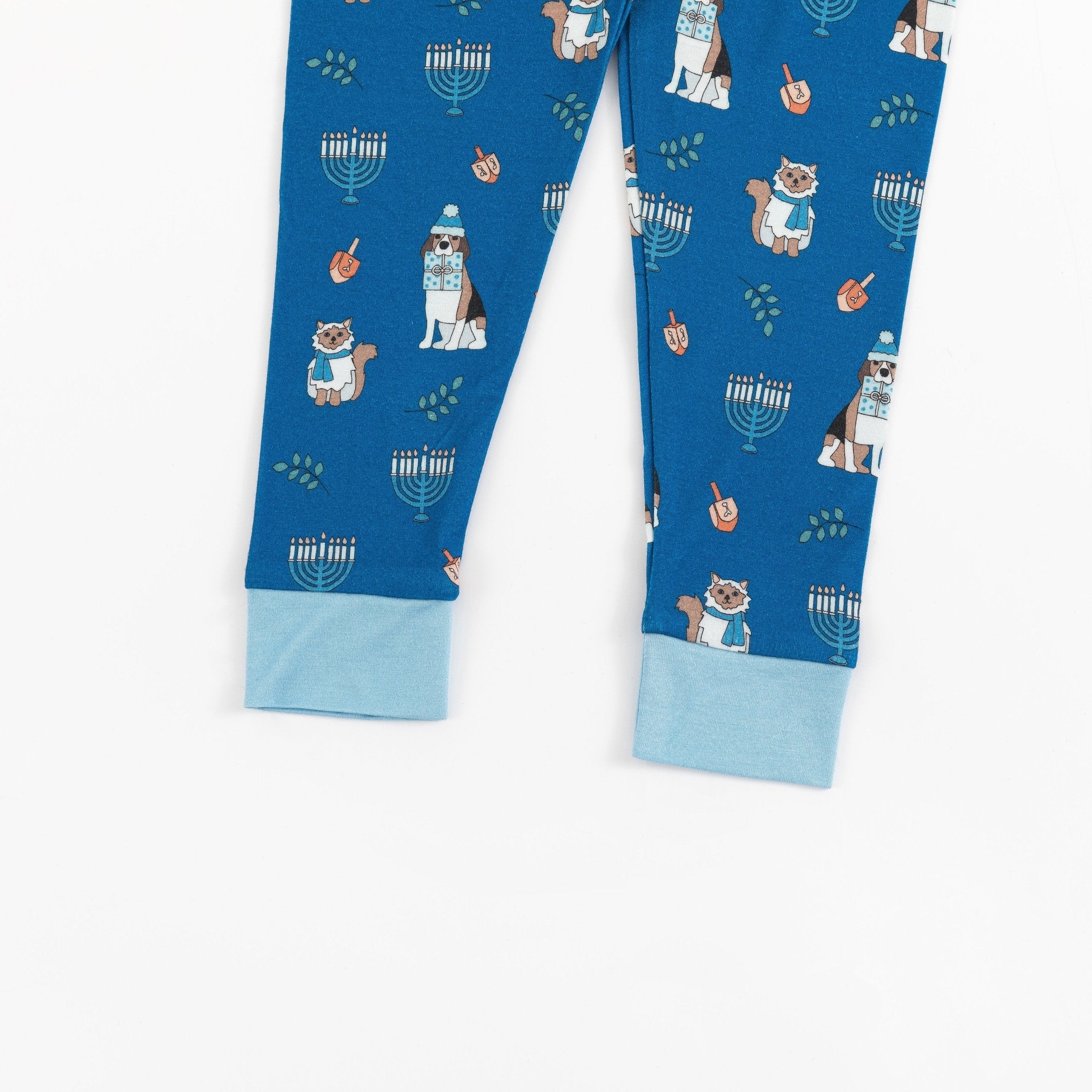 Hanukkah Pets (Long Sleeve PJ) - Blue - BIG FRENCHIES