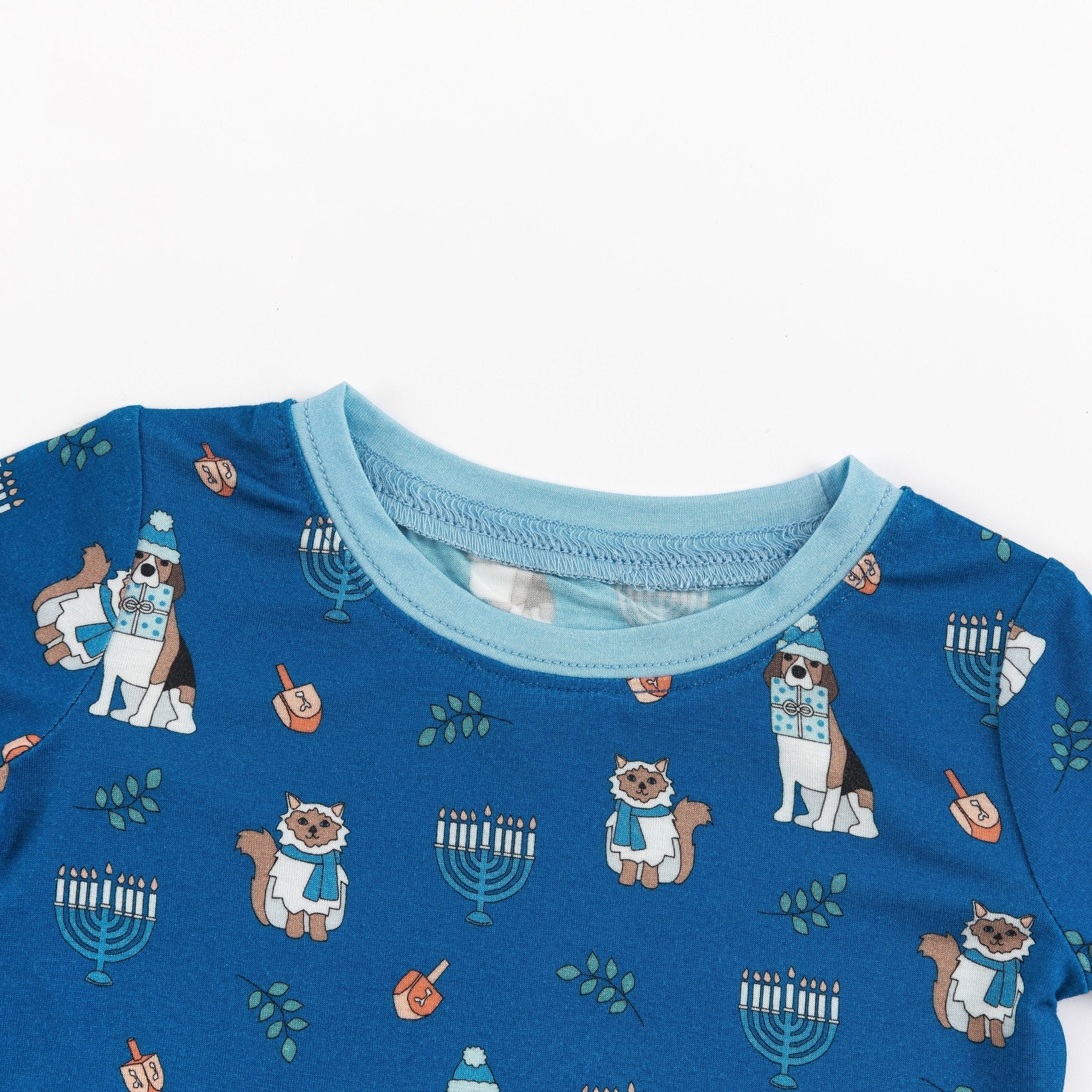 Hanukkah Pets (Long Sleeve PJ) - Blue - BIG FRENCHIES