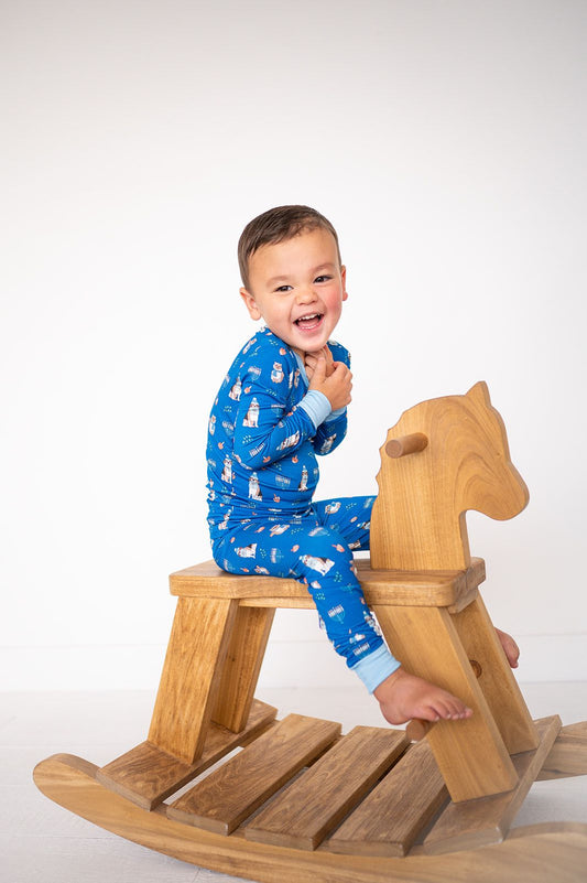 Hanukkah Pets (Long Sleeve PJ) - Blue - BIG FRENCHIES